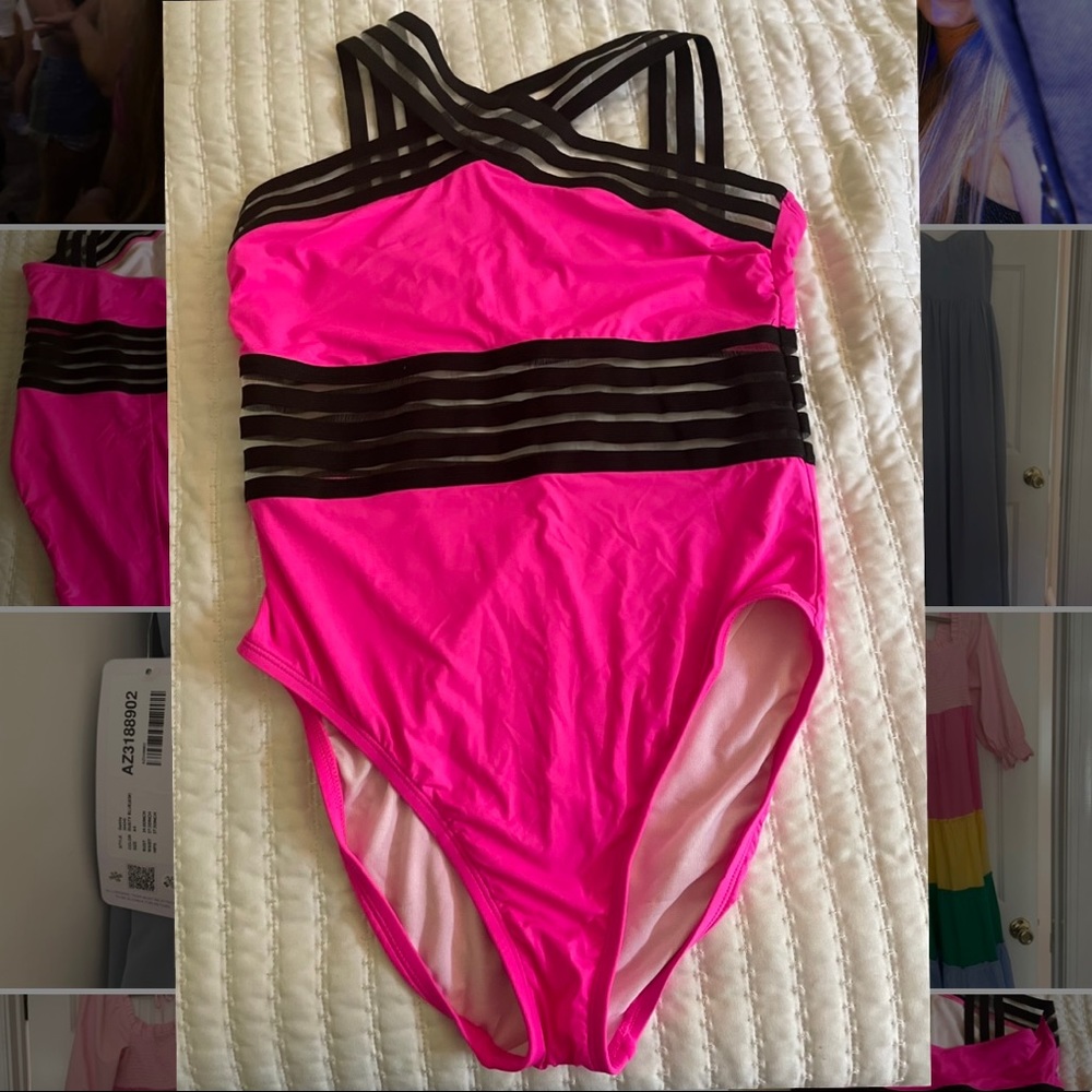 NEW SUPER CUTE PINK ONE PEIECE SWIMSUIT